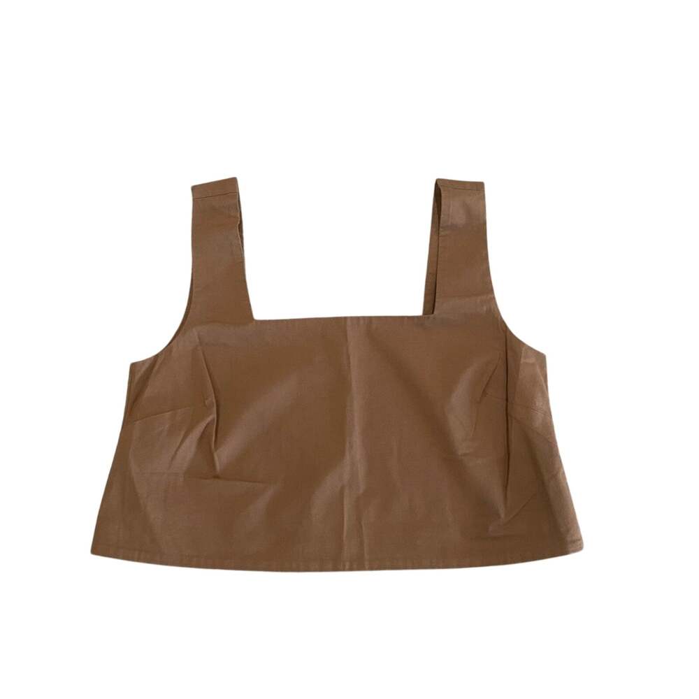 Monrow Square Neck Minimal Lightweight Quiet Luxury Poplin Tube Crop Tank Top